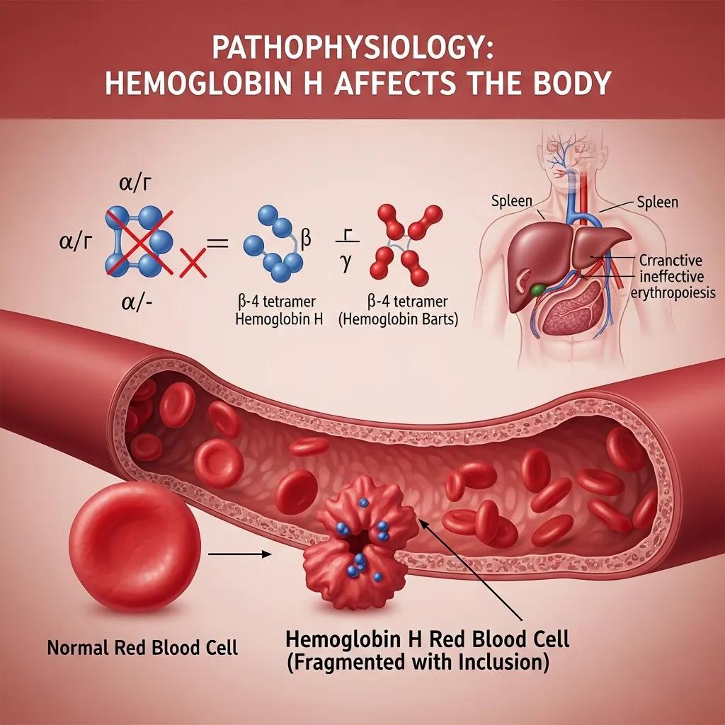 Hemoglobin H affecting blood cells