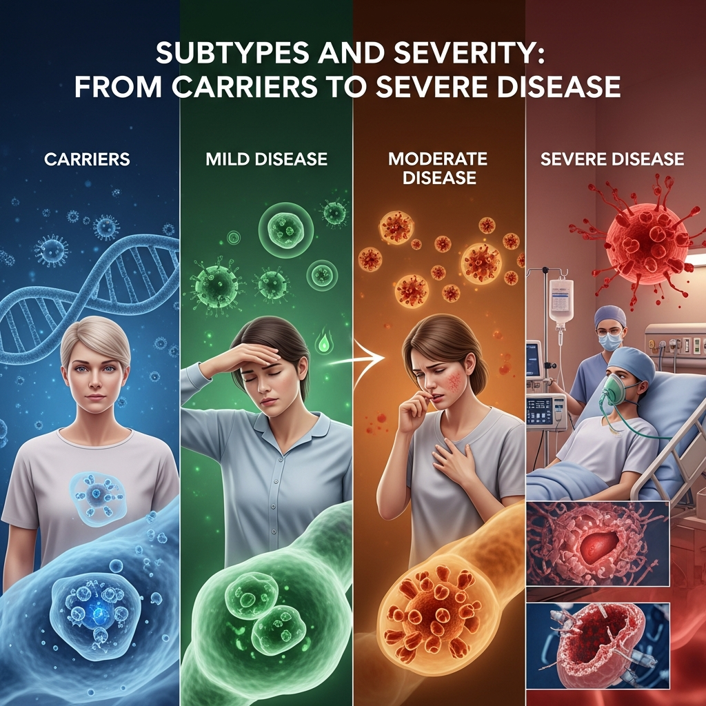Thalassemia subtypes from mild carrier state to severe forms
