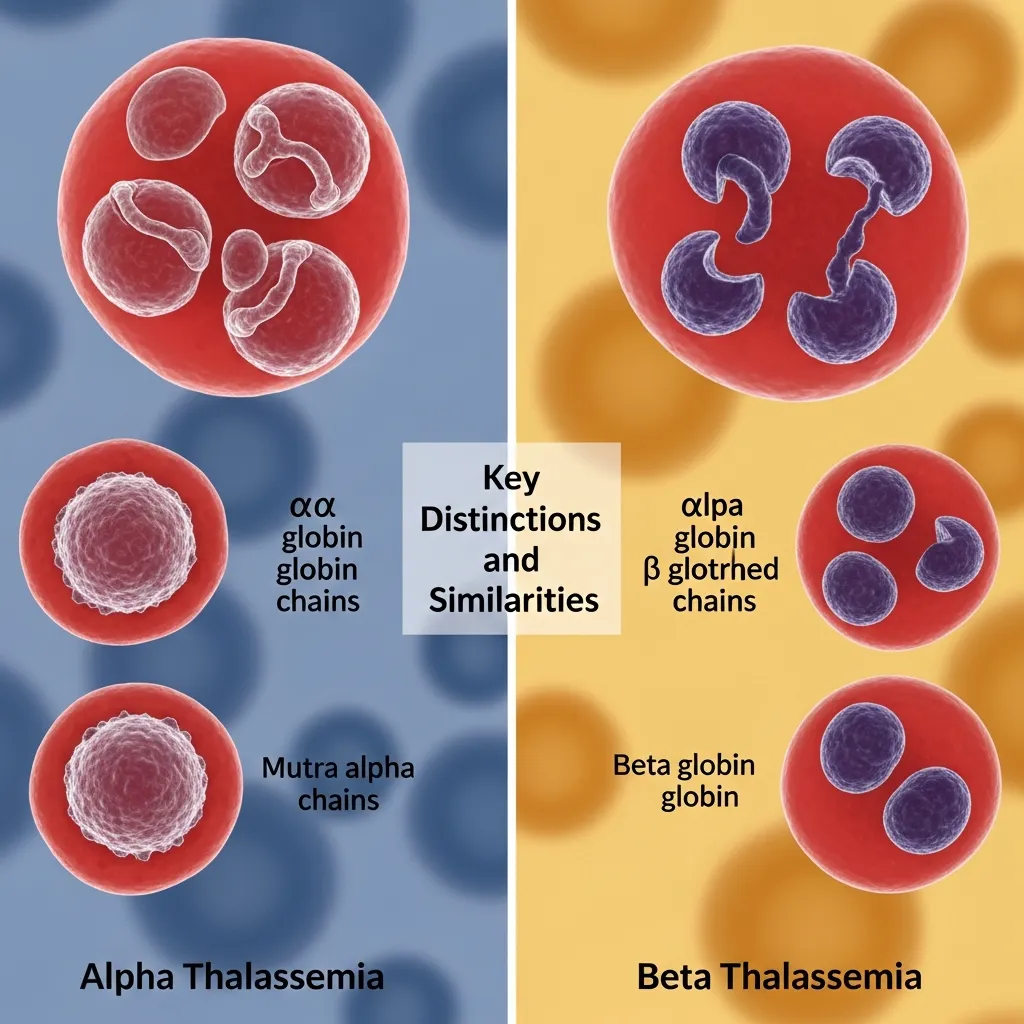 Alpha vs beta thalassemia comparison chart