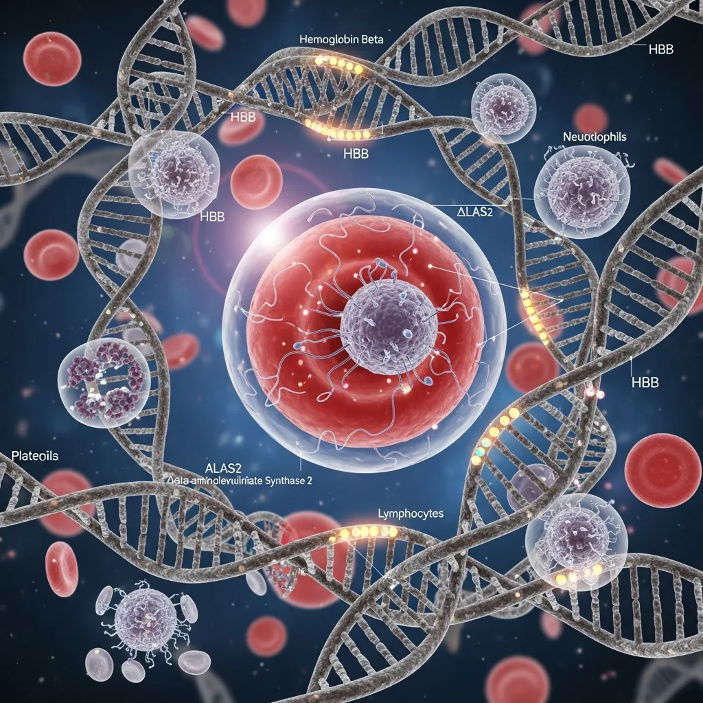 Genetics of blood cells and hemoglobin formation.