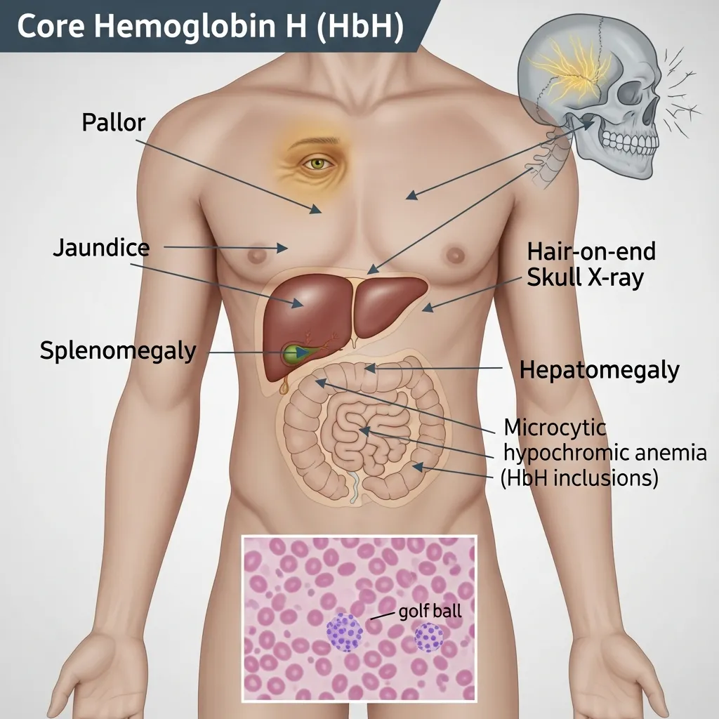 Core HbH disease symptoms overview
