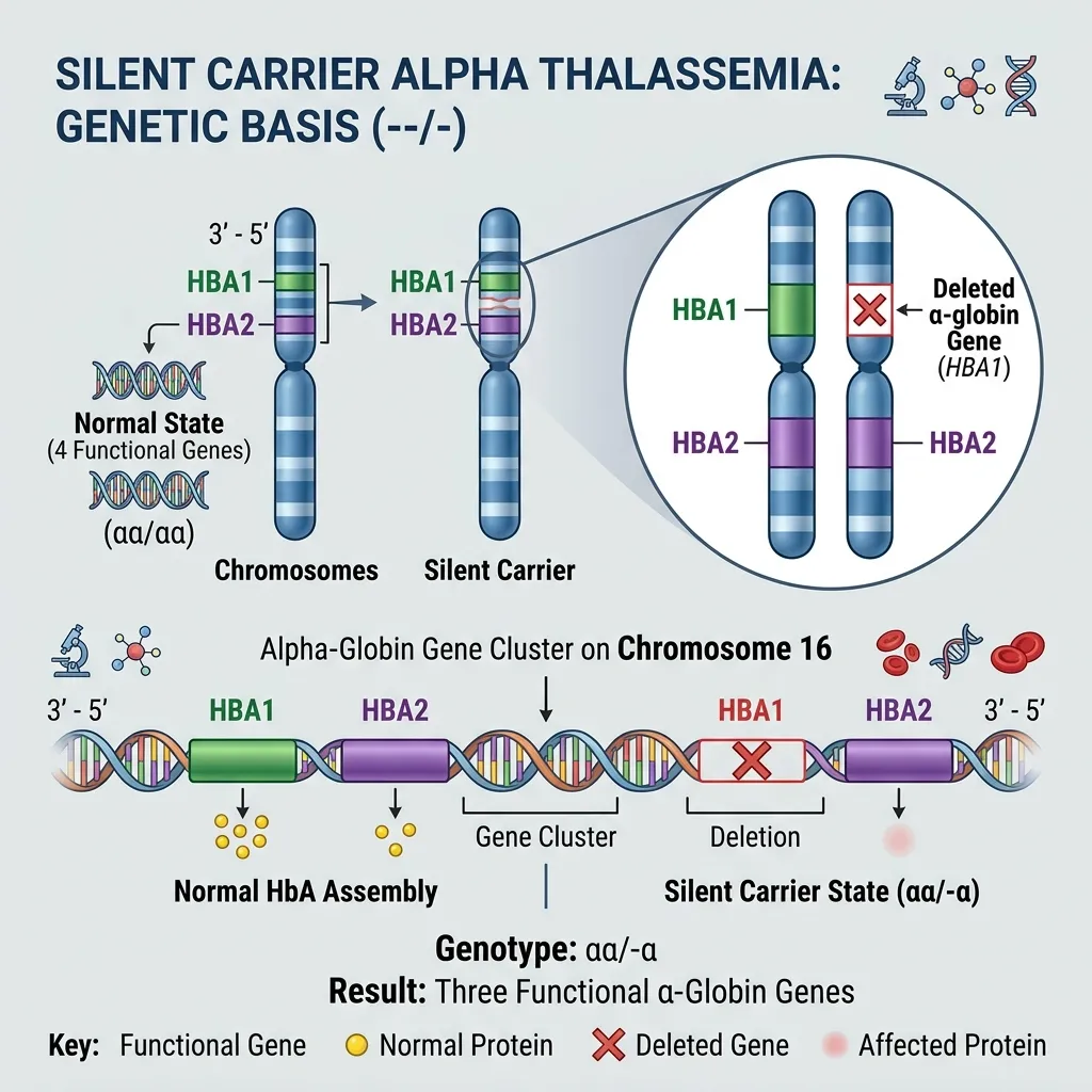 Genetics of silent carrier alpha thalassemia