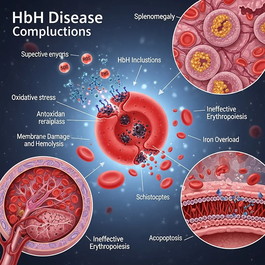 Illustration of the causes of HbH disease complications