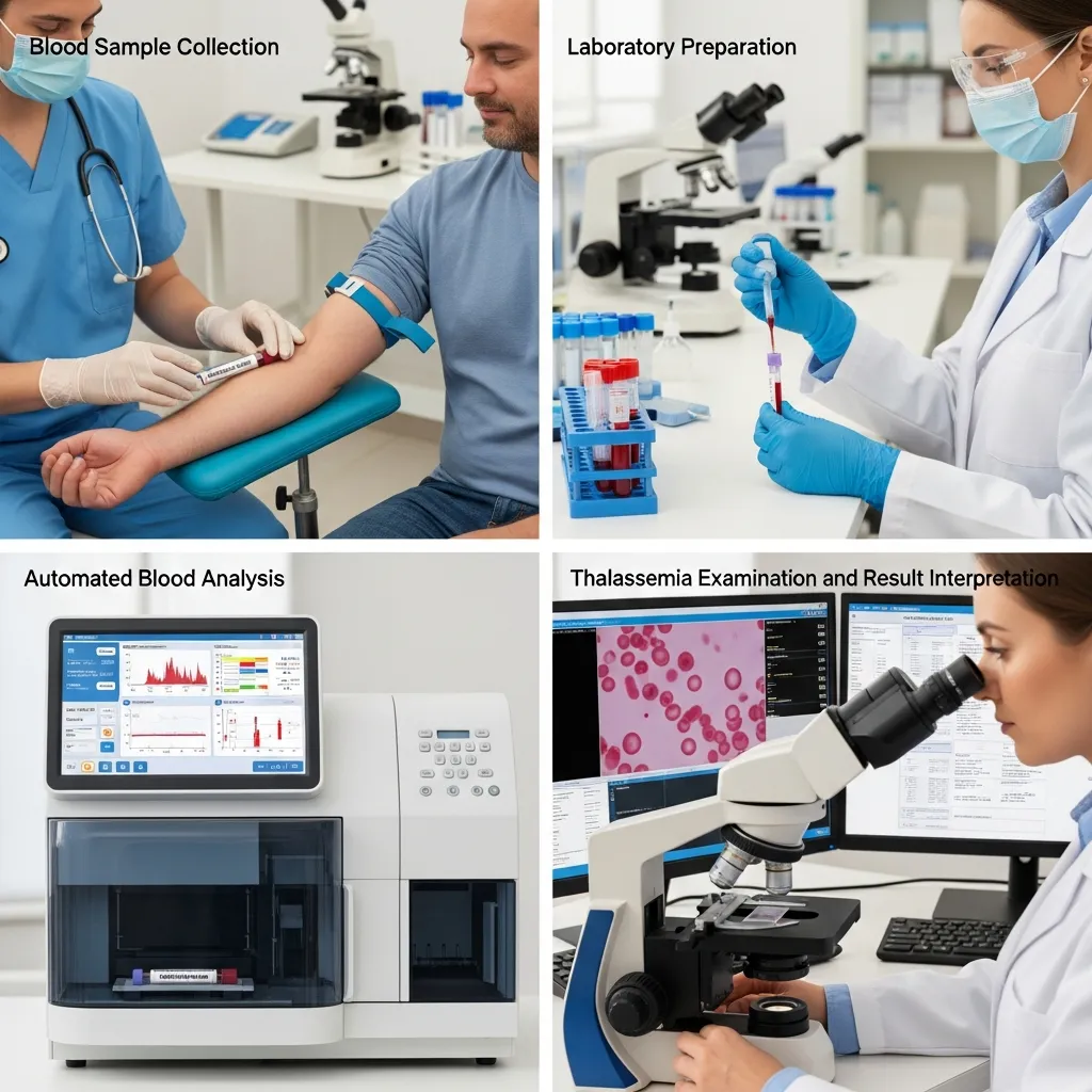 Step-by-step process of thalassemia blood test
